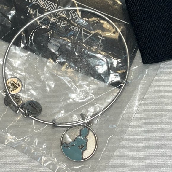 Disney Alex and Ani Cinderella Blue Silhouette Bracelet - Picture 1 of 5